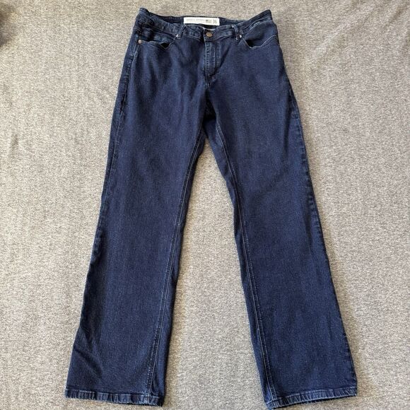 Barbell Apparel Jeans Mens Size 34 x 32 Blue Dark Wash Stretch Straight Denim - Picture 1 of 10